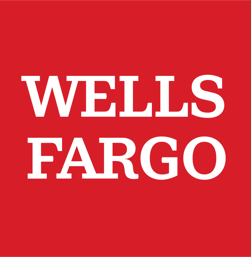 Wells Fargo company logo in red background